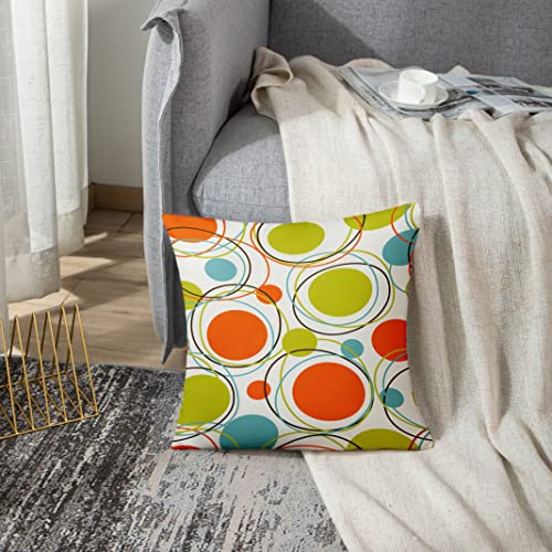 Emvency Throw Pillow Cover Colorful 1950S Retro Abstract Mid Century 1960S Modern Decorative Pillow Case Home Decor Square 18X18 Inches Pillowcase #TOP4