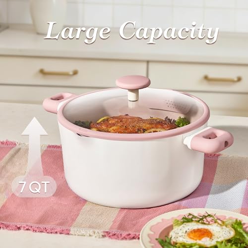 62% Off CAROTE 7QT Nonstick Stock Pot with Lid & Ladle - Image 5