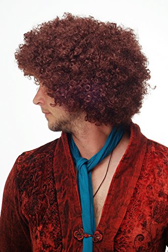 WIG ME UP - PW0011-P30 Perücke Afroperücke Afro 70er Jahre Party Partyperücke Funk Funky Disco Foxy Mahagonibraun Braun