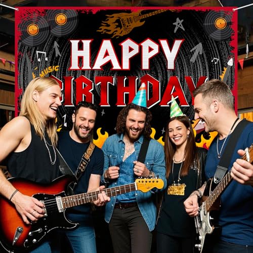 Fondo Fotográfico Decorativo 6x4 pies Rock Happy Birthday miniatura 5
