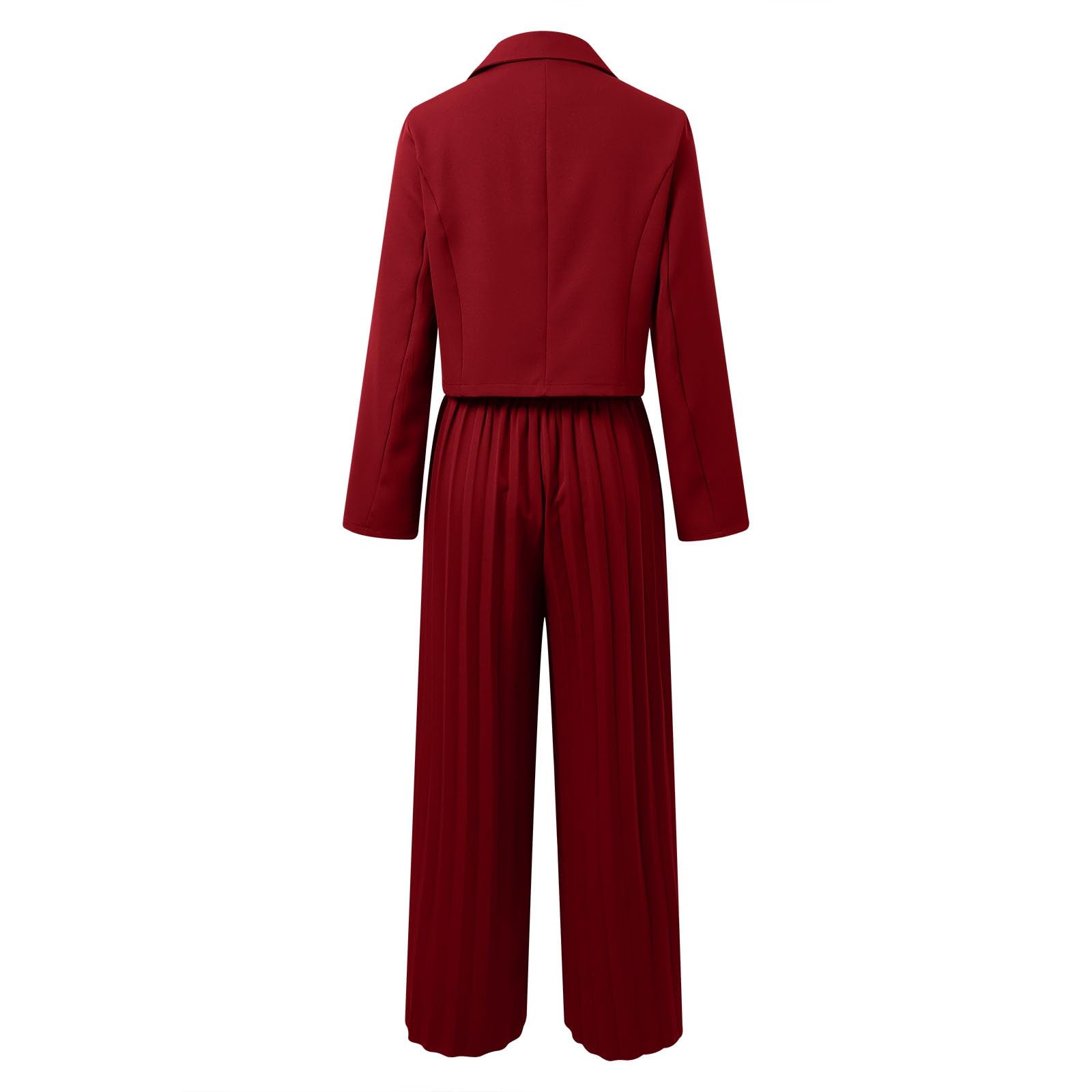 Traje de pantalón para mujer, elegante, de 2 piezas, chaqueta de traje, manga larga, monocolor, juego de traje ajustado, traje festivo, traje de ocio sencillo, con solapa, abrigo deportivo y