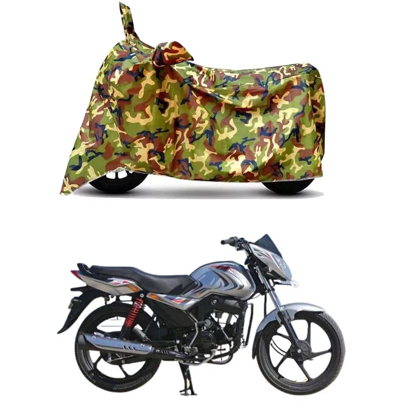 Image of Waterproof 100% PVC Coated Bike Scooty Two Wheeler Body Cover Compatible for Mahindra Pantero SS /UV-Rays /Heat Protection /Birds Dropping /Scratchproof /Dust Proof [6X6 Jungle Print]