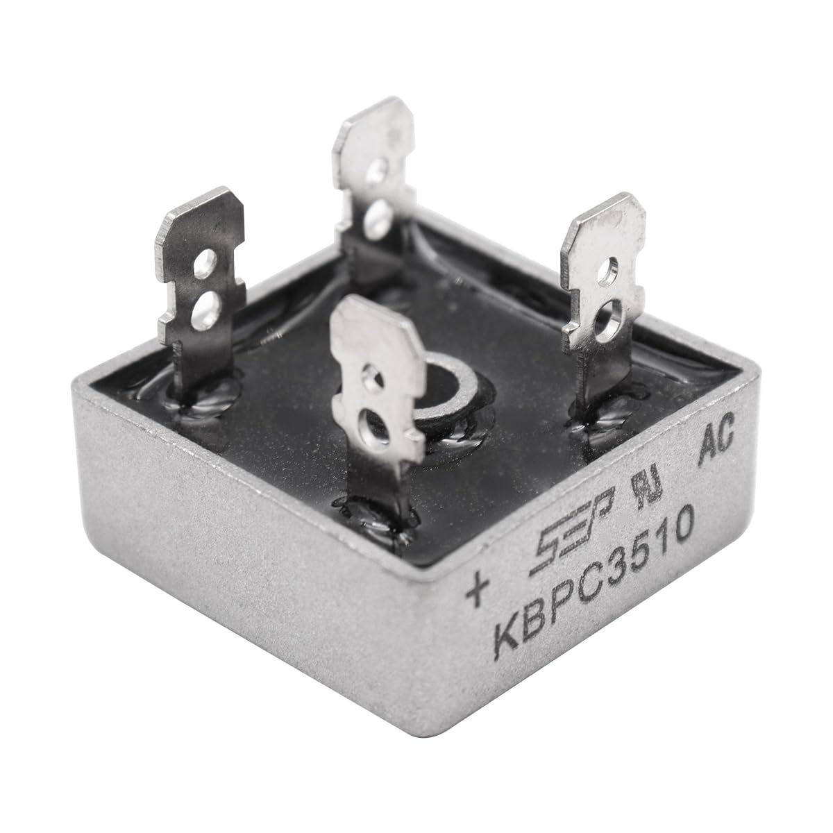 Sarini KBPC3510 Set di diodi raddrizzatore a Ponte,35 A 1000 V Custodia in Metallo 4 Pin Foro Passante - Ponte a diodi monofase a Onda Intera,Corrente Elevata