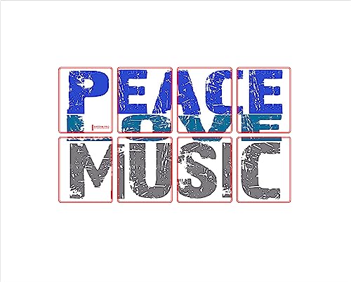 Rhythm Pro (Peace Love Music) Self Adhesive Octapad Skin (Set of 8 PCS.) Compatible for Roland SPD-20/11/20X/20PRO/30. (SPD-20PRO)