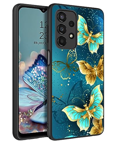 GUAGUA for Samsung Galaxy A23 4G/5G Case Glow in The Dark, Samsung A23 Phone Case, Cute Blue Butterfly Noctilucent Luminous Shockproof Protective Phone Case for Galaxy A23 6.6'' Women Men Gifts, Blue