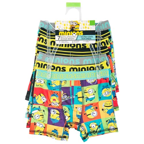 Despicable Me boys Minions Amazon Exclusive 7-pack Athletic Boxer Briefs in Sizes 2/3t, 4t, 4, 6 and 82