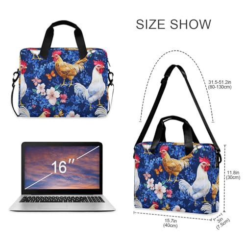 Maletín para laptop 15.6 pulgadas azul con asa y correa miniatura 5