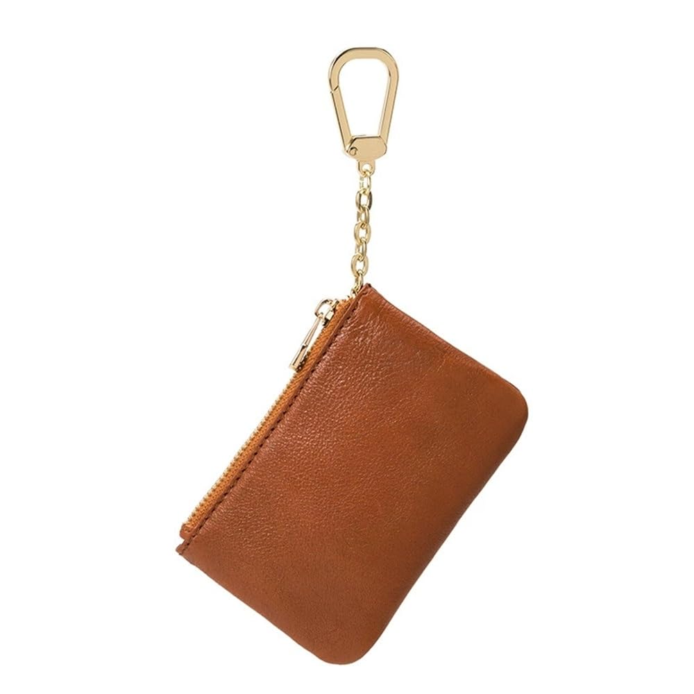 Mini borsa per monete Portamonete compatto in pelle(Marrone)