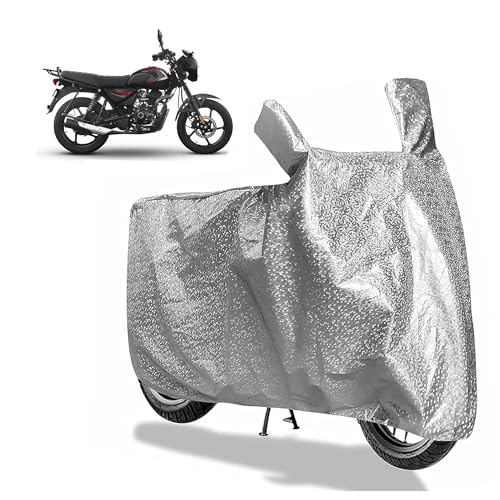 Image of Sulfar Bike Cover for Bajaj CT 125X (Updated) (Adventure Commuter) | Waterproof, Dustproof & UV Protected | All Weather Two Wheeler Cover (Silver) New 2026 Variants