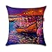WEIANG Fundas para Cojines De Dos Caras Cojín Decorativos Venecia Ciudad Paisaje Bosque de otoño Almohadas para Casa Sofá 45x45cm