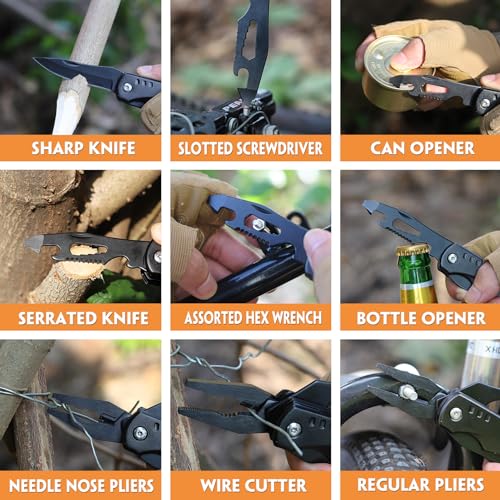 Papa Gifts - Christmas Practical Gifts for Papa, Best Papa Gifts - "WORLD'S BEST PAPA" 15 in 1 Multitool Hammer - Papa Gifts from Grandchildren - Fathers Day Birthday Gift Ideas for Papa