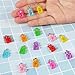 CCOZN 16 Pieces Resin Gummy Bear Pendant, 8 Colors Glitter Candy Gummy Charms Resin Pendant DIY Necklace Jewelry Making Crafting Beads