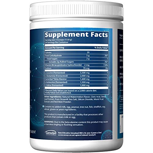 Image of MRM BCAA+G Reload Post‑Workout Powder-For Women & Men-BCAA & L‑Glutamine with CarnoSyn Beta‑Alanine, Amino Acids, Muscle Recovery & Hydration, Keto, Vegan, Gluten Free - 26 Servings, Watermelon