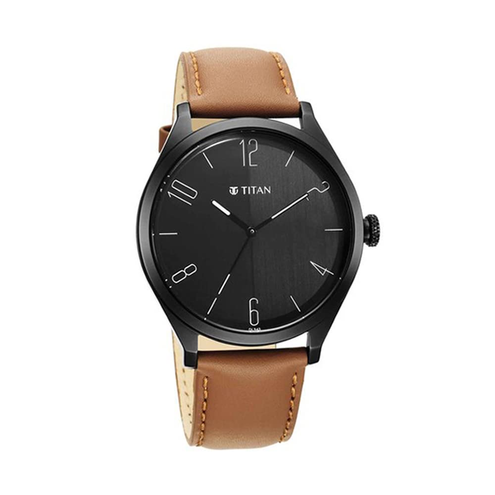 Titan Men Leather Analog Black Dial Watch-Np1865Nl01/Np1865Nl01, Band Color-Brown (B09H2ST2KQ) Amazon Price History, Amazon Price Tracker