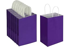 Oikss Purple Paper Bags - Ideal for Parties, Favors, and Retail