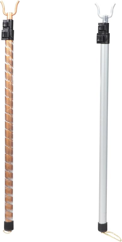 Retractable Clothesline Prop 2 Pack (MAX 50.3" / 4.2FT), Short Washing Line Pole, Extendable Closet Reaching Stick for Indoor Drying & Garment Hanging
