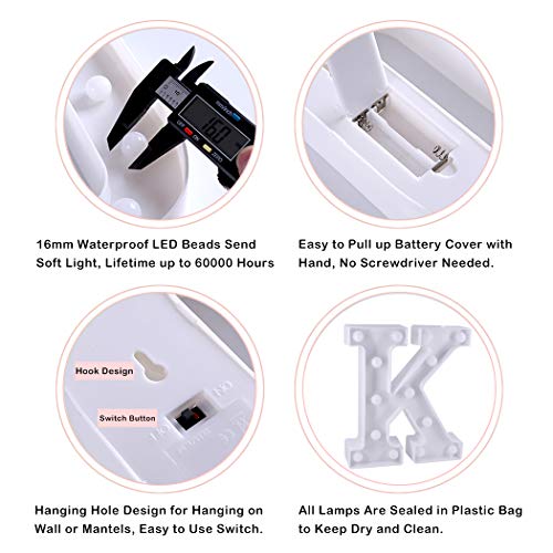 HONPHIER® Lettere lampada a forma di lettera con