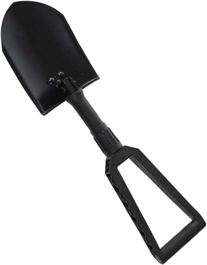 Miltec US Style Black Tri-Fold Shovel with Cover - GEN II