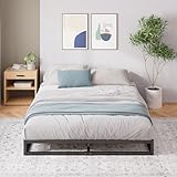 ZINUS メタル ベッドフレーム ダブル Joseph Metal Platforma 6in 木製 すのこ 静音 ベッド下収納 耐久性 通気性 ヘッドレス 頑丈 スチール | 組み立て簡単 工具付き ジヌス | 日本正規品 MBBF