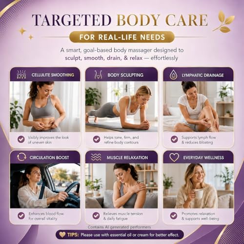 Image of 4-in-1 Lymphatic Drainage Massager - Anti Cellulite Massage Tool with Heating /Vibration /Red Light /Microcurrent,Body Sculpting Machine for Legs /Belly /Back /Hips /Reduce Stretch Marks & Cellulite