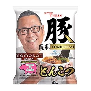 Sapporo Ichiban Momosan Ramen, 3.44 Ounce, Pack of 30 (Tonkotsu Flavor)