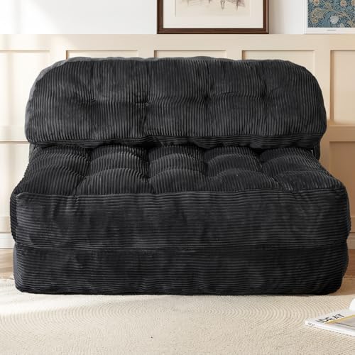 Image of Folding Sofa Bed, Convertible Sleeper Chair with Back Support and Pillow | Boneless Matress, for Living Room /Guest Use /Home Office, Foldable Chair Bed for Adults, Black, Full