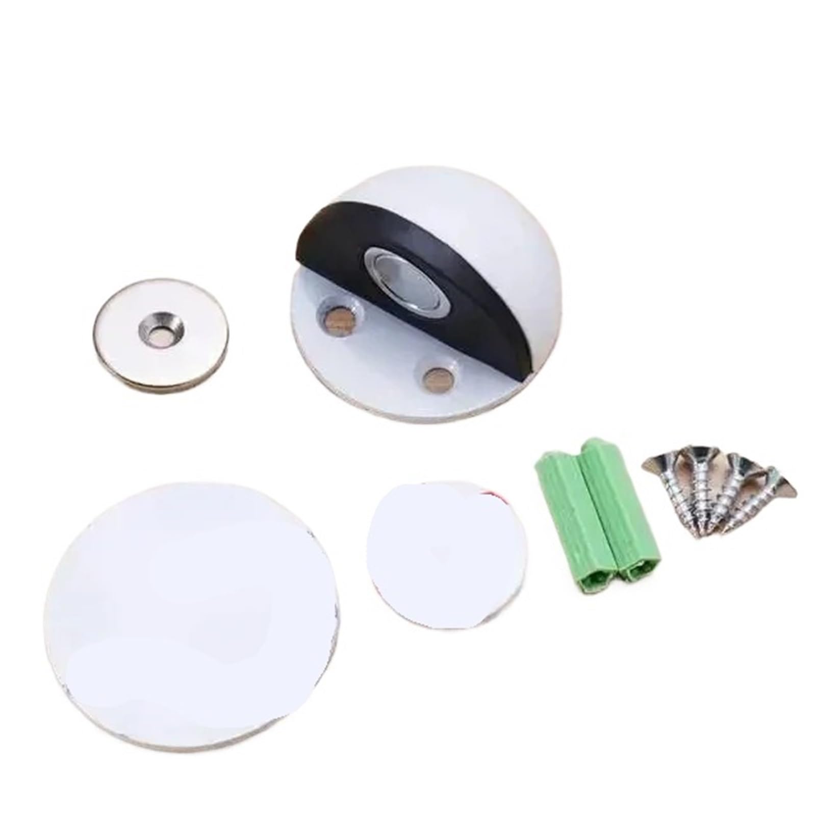 Door Stop Stainless Steel Door Stopper Dual Catch No Punching Bumper Wedge Wall for Floor(White)