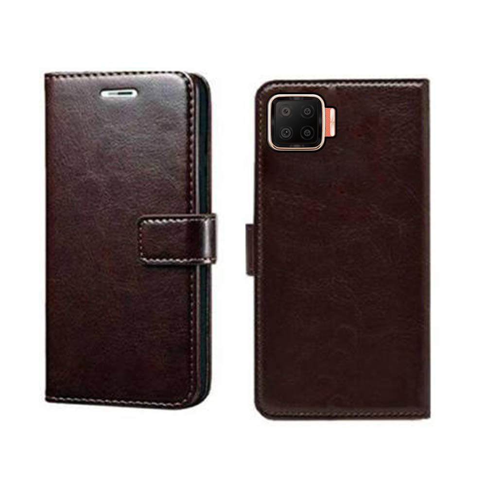 Pinaaki Enterprises Oppo F17 Flip Case | Premium Leather Finish | with Card Pockets | Wallet Stand |Complete Protection Flip Cover for Oppo F17 - Coffee (B08PSLN2PF) Amazon Price History, Amazon Price Tracker