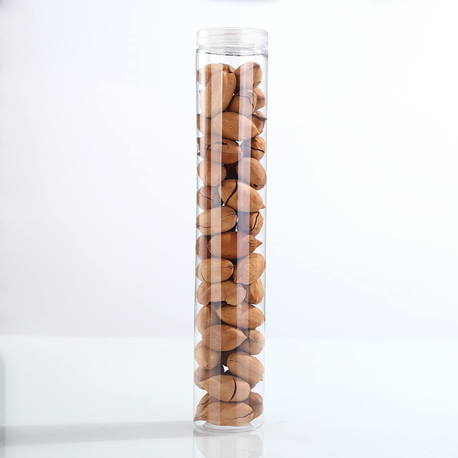 Set di 6 barattoli in plastica trasparente per alimenti con coperchio, contenitore rotondo trasparente per spaghetti, pasta e prodotti secchi (6 pezzi)
