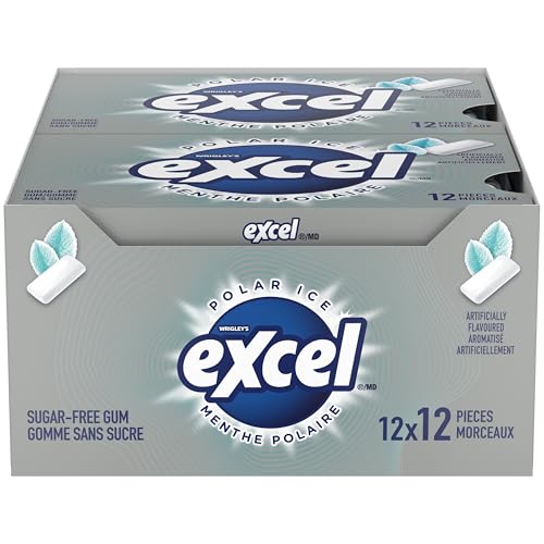 Excel - EXCEL, Polar Ice Flavoured Sugar Free Chewing Gum, 12 Pieces, 12 Packs