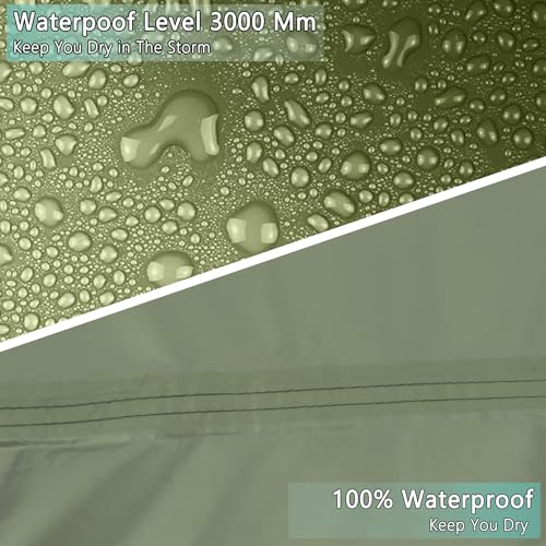 Image of Hammock Rain Fly Tent Tarp Provides Effective Protection Against Rain, Snow. 32ft Long Ridgeline. Big 9.8x9.5ft Durable, Waterproof 210D Oxford. 6 Reflective Guy Lines, 2 Stuff Sacks. Easy Assembly
