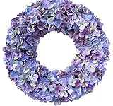 Cape Cod Blues Hydrangea Wreath Year Round Wreath For Everyday Decorating Use On Protected Front Door Or As An Indoor Wreath Shades of Blue and Purples