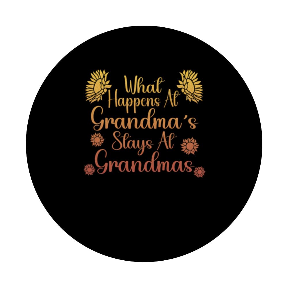 What Happens At Grandma's Stays At Grandma's PopSockets Swappable PopGrip, Black - Image 3