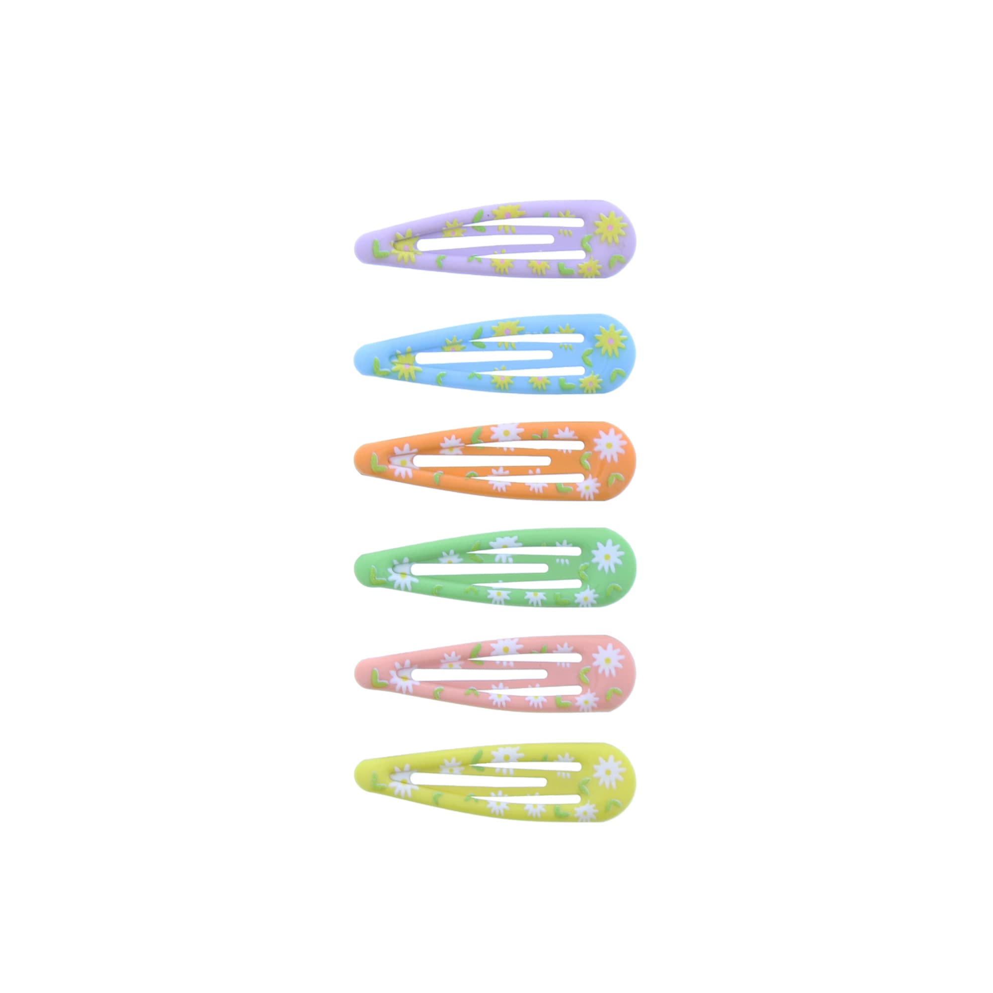 Zac's Alter Ego Set of 30 Assorted Colour 5cm Bright Floral Print Sleepy Clips/Snap Hair Clips