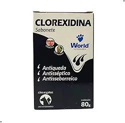 World Veterinária Sabonete Clorexidina Para Cães Branco 80 G