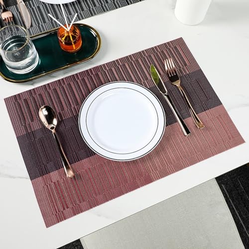 Sets de table tissés rouges lavables pour protéger la table de cuisine - 2