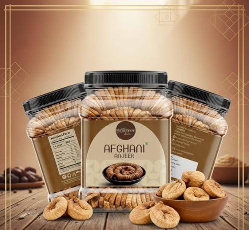 Image of TREE NUTS Afghani Anjeer 1KG | Dried Figs | Naturally Sweet & Soft | No Added Sugar | Source of Fibre | Dry Fruit Snack | Jar Pack (500GM of 2 PACK)