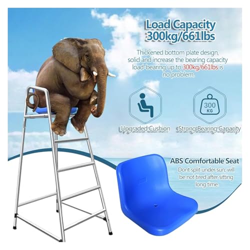 Silla de salvavidas alta para piscina con 4 peldaños miniatura 4
