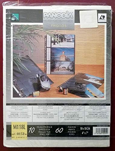 PANODIA M118L - Recharge classeur - 10 feuillets fond noir pour 60 photos 10x18cm