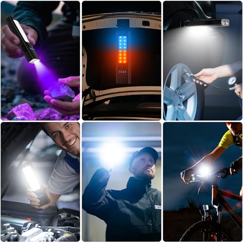(Campaign ID:5VEDGFSMUF7V Creator Connections Commssion:10%)2pack Rechargeable EDC Flat Flashlight with COB Lights, UV Blacklight, Red, Super Bright LED Combo 3in1 Portable Pocket lights, Pocket Mini Magnetic EDC Flashlight with Clip for Working, Repairin - image 7