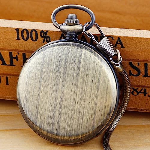 Image of Hollow Roman Digital Pocket Watch Cover for Men, Calendar Roman Dial Men's Pocket Watch with Chain