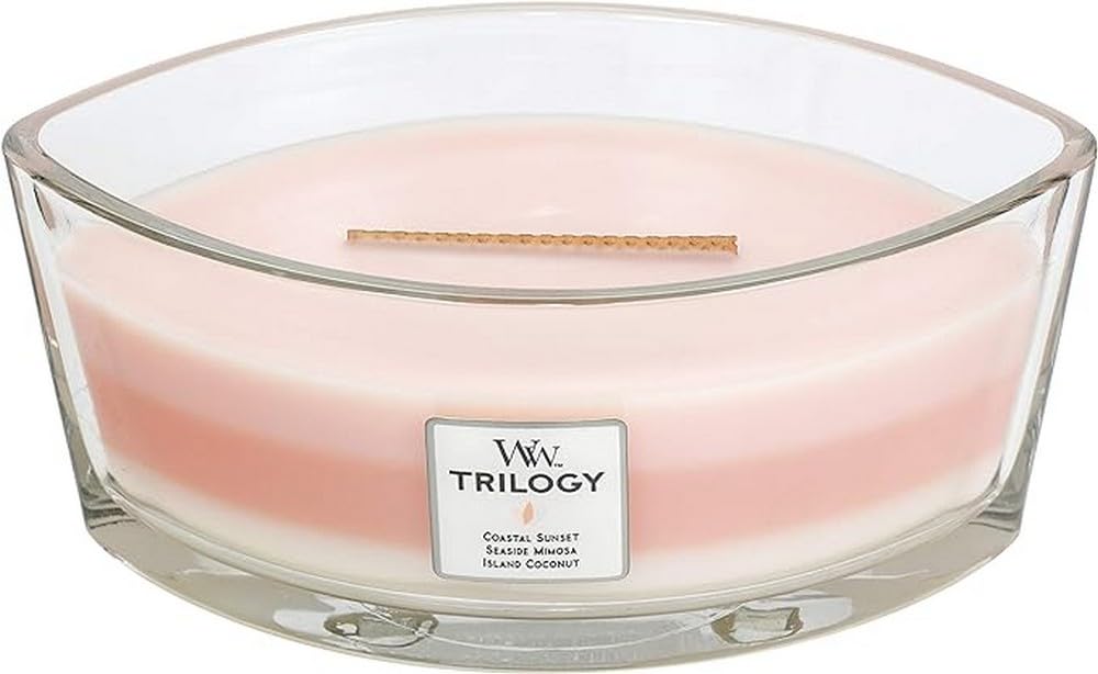 Woodwick Candela Profumata Con Stoppino Scoppiettante, Fino A 50 Ore, Rosa Island Getaway