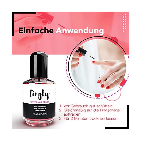 FINGLY Nagellack gegen Nägelkauen - Auf natürliche Weise Fingernägel kauen stoppen und Daumenlutschen abgewöhnen, Nail… – Bild 7