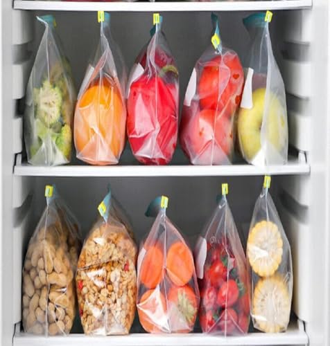 Image of Reusable Ziplock food storage bag containers Airtight seal leakproof freezer pouch for snack, sous vide, liquids,lunch preservation, microwave & Dishwasher safe (20 PCS BLUE ZIPPER BAG)