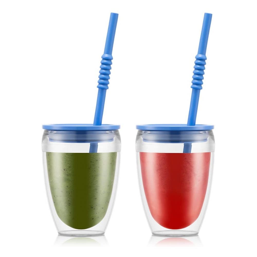 Bodum PAVINA to GO 2 pcs 0,3l Double Wall Tumbler with lid & Straw,Matisse,K11849-448SA-448-Y21