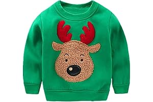 Baby Boys Girls Sweaters Christmas Reindeer Fleece Crewneck Pullover Xmas Winter Warm Sweaters Tops 2t-6t