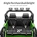 Outfunny 2 Seater Ride on Car Toy, 12V Electric Car for Kids 4-8 with Remote Control, Capacity 110 lb, LED Light - Army Green