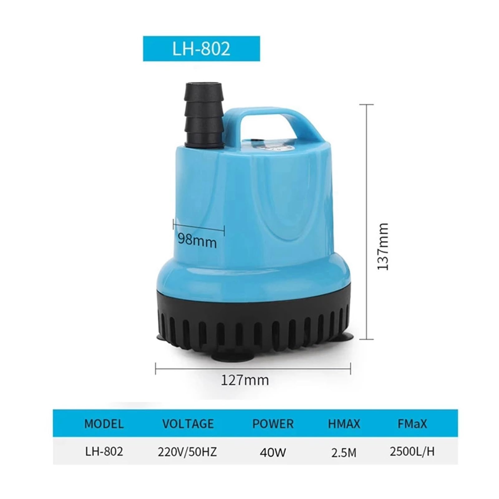 Industrial Water Pressure Diaphragm Pump LH-802 40W Submersible Water Pump Silent Bottom Suction With Dry Burn Protection Pond Aquarium Pumps