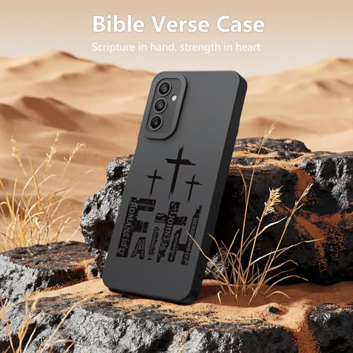Coque Galaxy A15 5G chrétienne en silicone noir protection antichoc