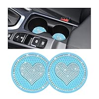 Zorfeter 4 Sottobicchieri Per Auto Blu Royal Con Strass, Diametro 7 Cm, In Silicone, Decorazioni Auto Per Donna